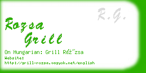 rozsa grill business card